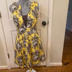 Leifsdottir yellow floral dress antique peonies